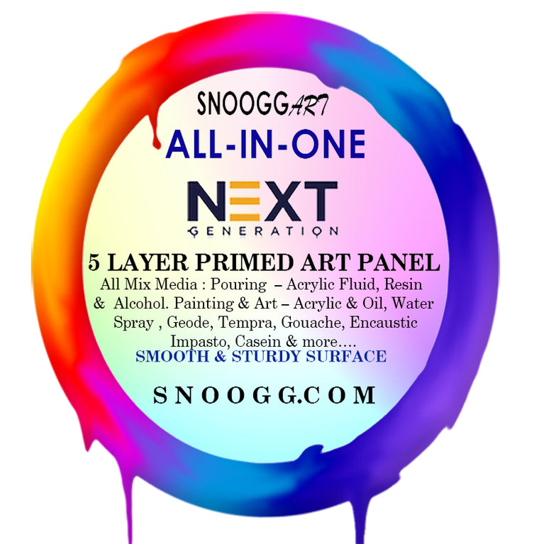 snoogg primed pouring and art panel for resin fluid paint alcohol and mix media pack