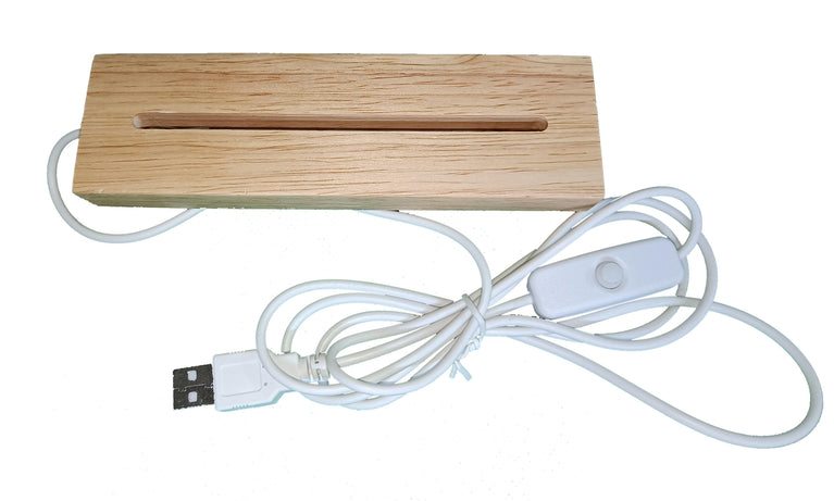 Pine Wood LED Strip Base for Decretive  Night Lamps  or your Resin art Creation to lightu- the object