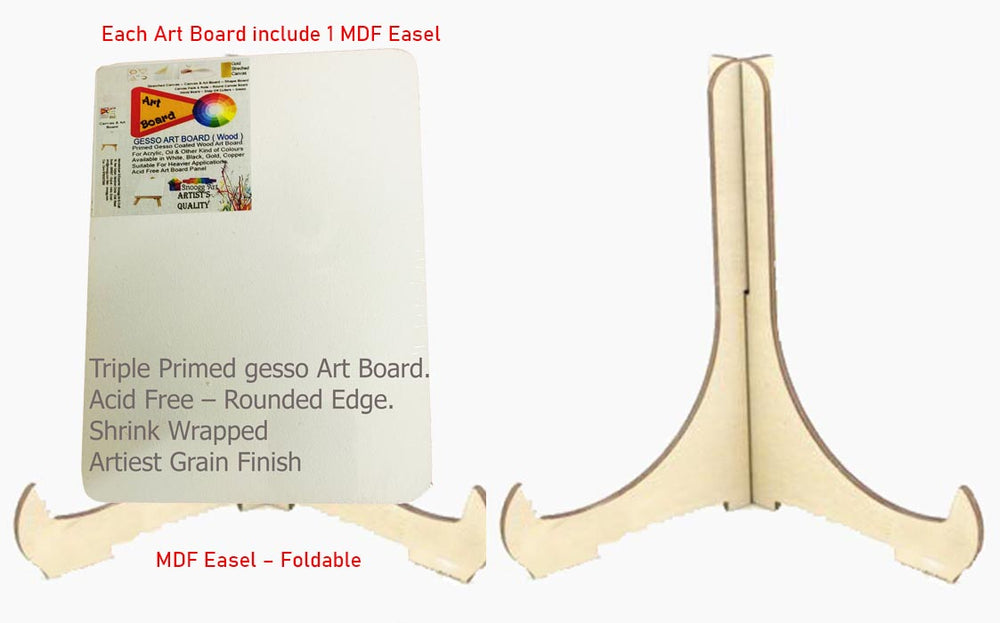 mab with or without easel mini art board with easel size 3x3 4x4 5x5 and 4x6 inch double pr
