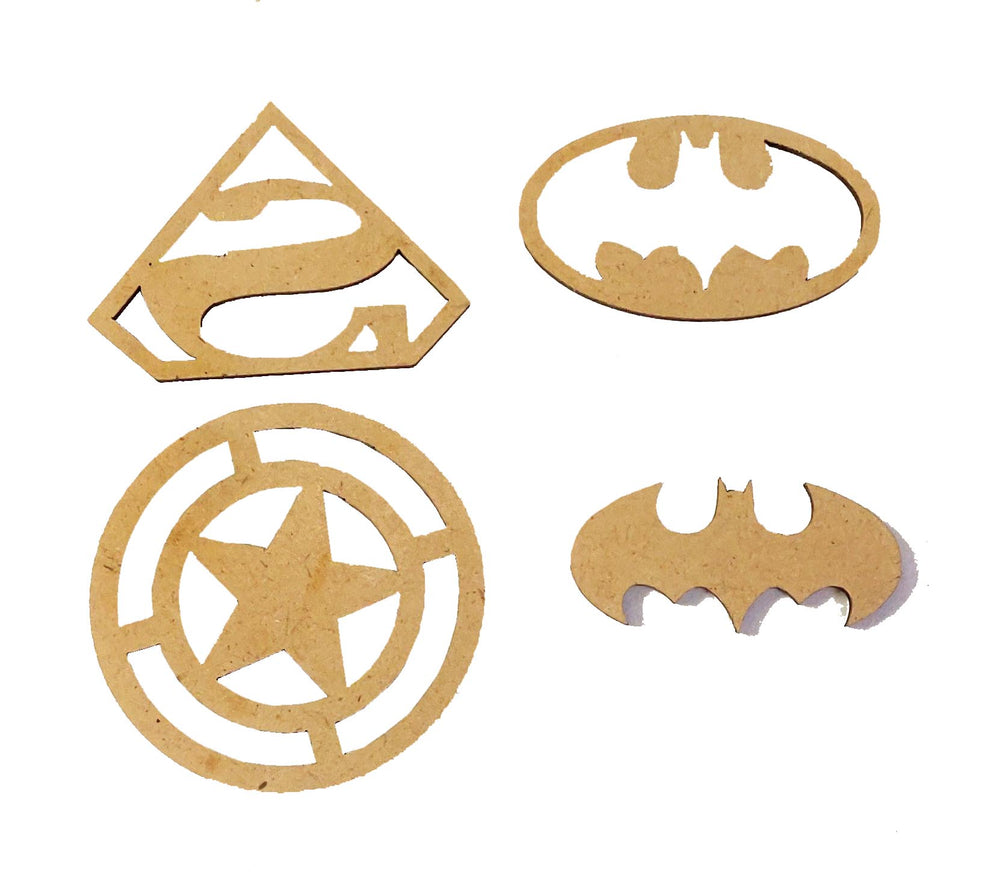 mixed mdf cut out emblishment in popular shapes pack of 8 piece