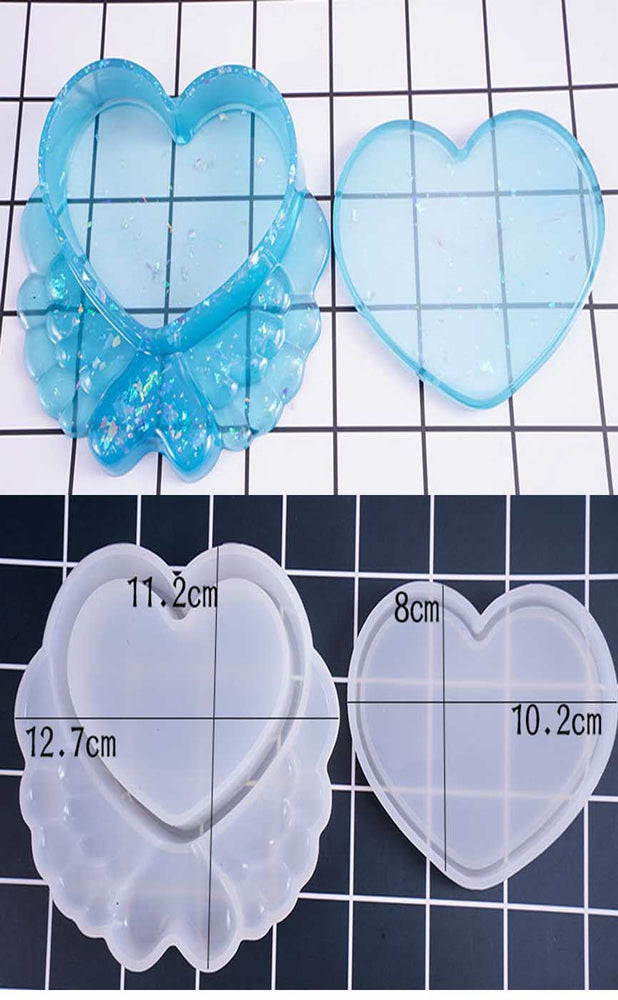 silicone resin gift box mould heavy duty set of two mould body and cover stylish design hea