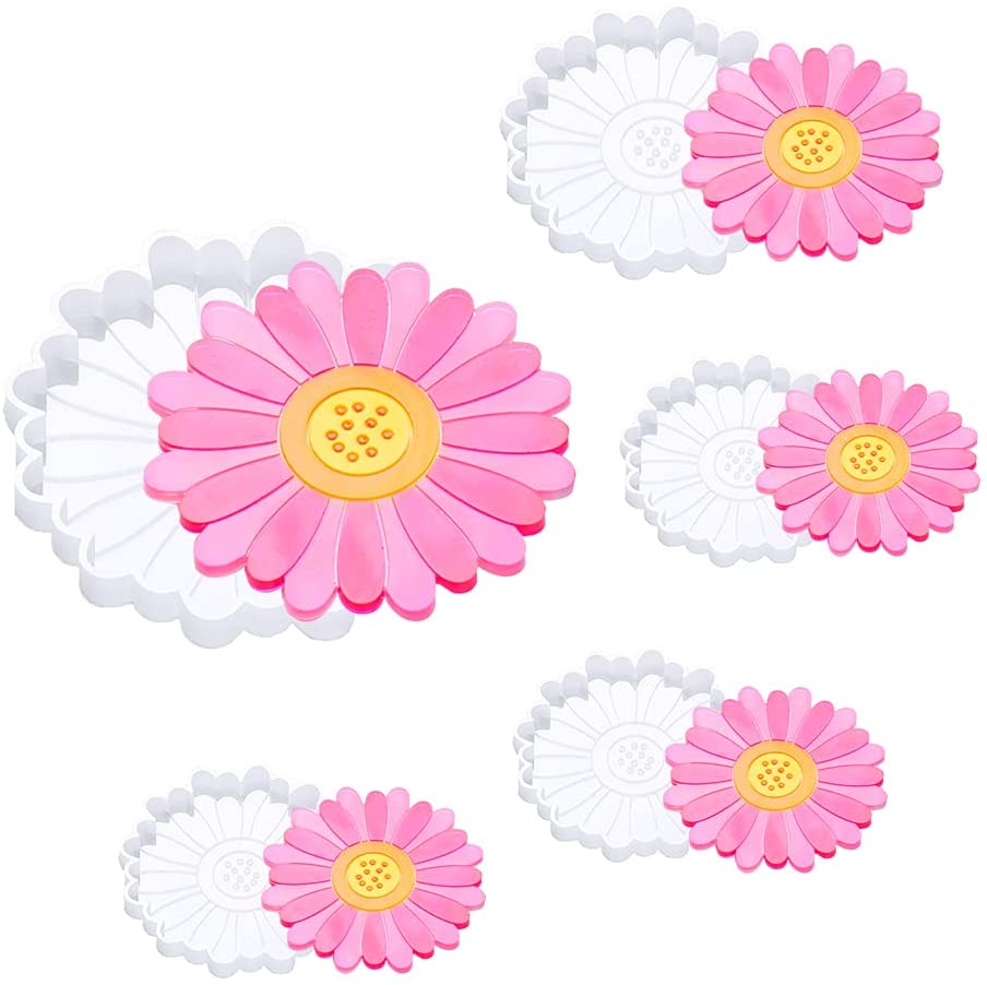 silicone mould for resin art casting etc design sun flower coaster size 4 inch pack of 4 se