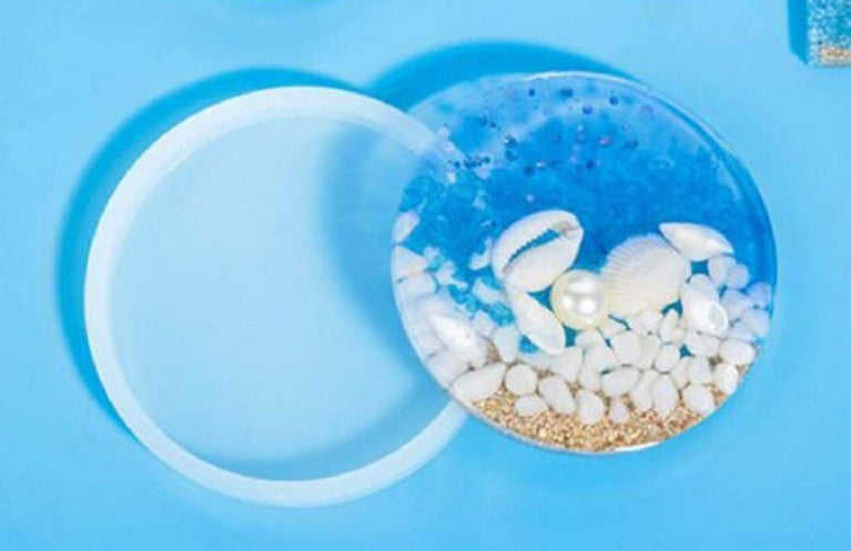 snoogg pack of 2 silicone moulds in round shape for epoxy resin art diy