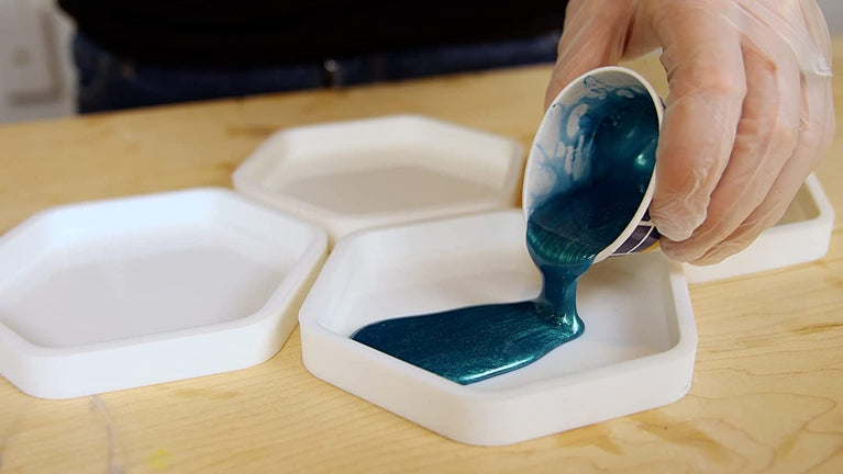 snoogg pack of 2 silicone moulds in hexagon shape for epoxy resin art diy