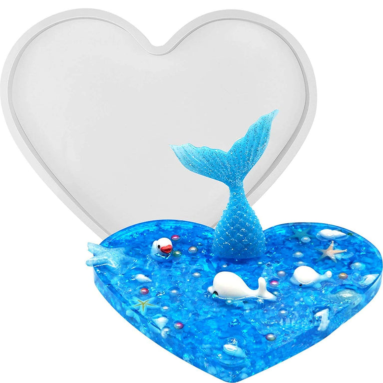 snoogg pack of 4 silicone moulds in heart shape for epoxy resin art diy