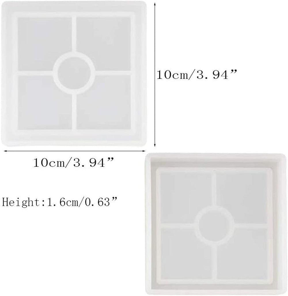 snoogg pack of 2 silicone moulds in square bt shape for epoxy resin art diy