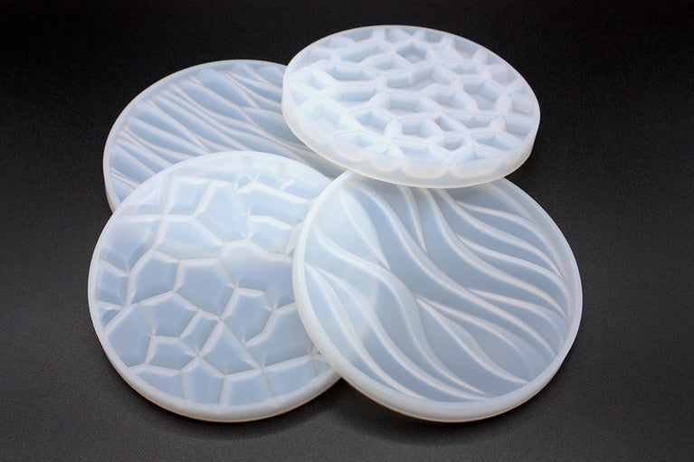 snoogg pack of 2 silicone moulds in round wv shape for epoxy resin art diy