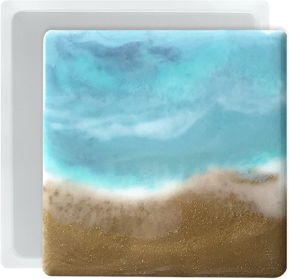 snoogg pack of 2 silicone moulds in square shape for epoxy resin art diy