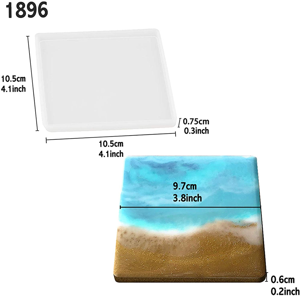 snoogg pack of 2 silicone moulds in square shape for epoxy resin art diy