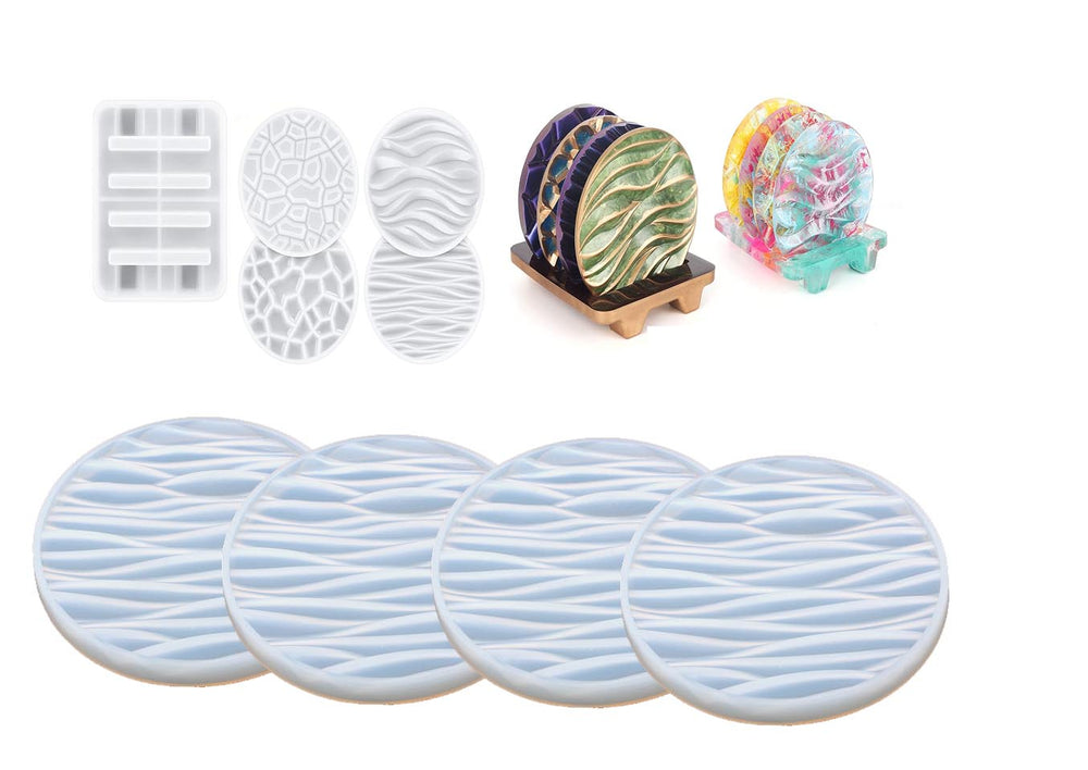 snoogg a 4 pack 10cm 3d depth heavy duty coaster design 3d silicone molds for epoxy resin c