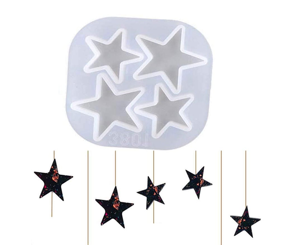 snoogg ™pack of one sun design and 4 cavity star silicone molds for epoxy resin casting f