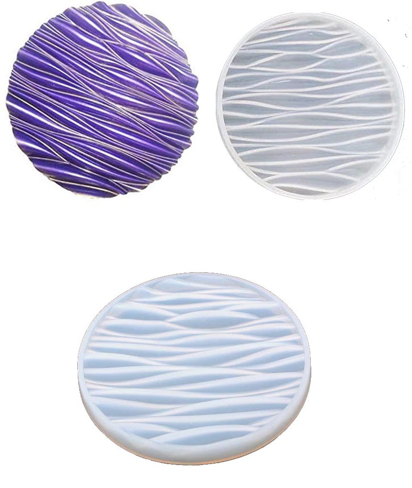 snoogg a 4 pack 10cm 3d depth heavy duty coaster design wave silicone molds for epoxy resin