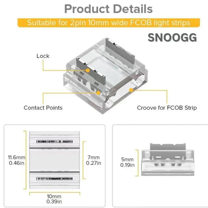 Enhance Your LED Strip Installations with the Snoogg FCOB COB Transparent Connector