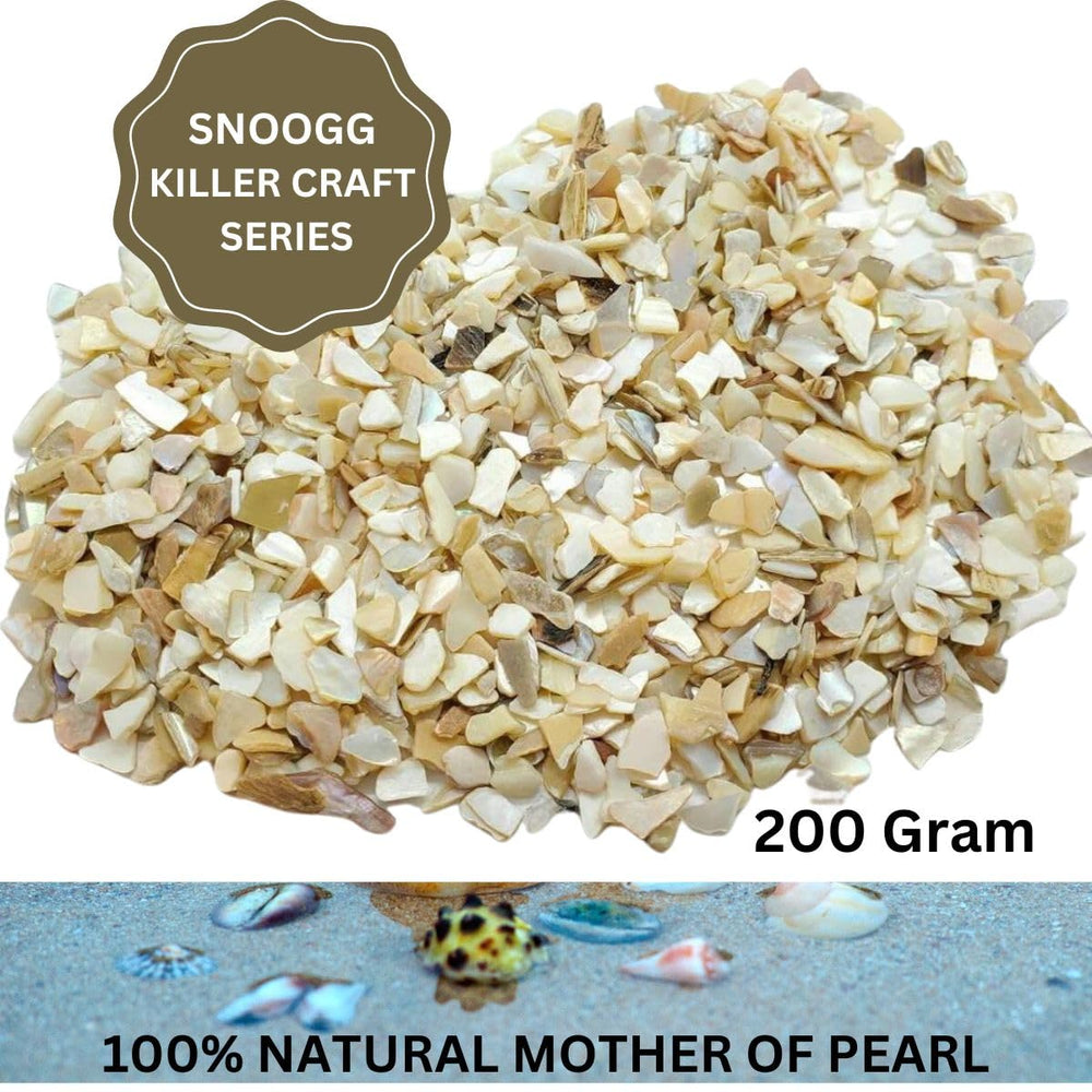 Snoogg Natural Irregular White Mother of Pearl Chips Small Shiny for DIY, Home Décor, Craft, Aquarium,Ocean Theme