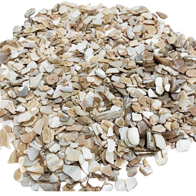 Snoogg Natural Irregular White Mother of Pearl Chips Small Shiny for DIY, Home Décor, Craft, Aquarium,Ocean Theme