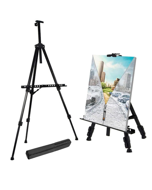 SNOOGGG 68 Inch Foldable Heavy Duty Iron Easel Stand, Picture Easel, Display Stand for Cookie, Photo,Place Card or at Weddings, Birthday PartyP erfect for Painting, Showcasing, and Promotion.