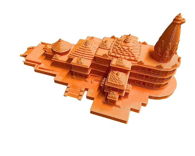 SNOOGG Shree Ram Mandir Figurine is a Wonderful Replica of The Ram Mandir of Ayodhya It is Perfectly Designed to Bring The Essence of Divine into Your Home