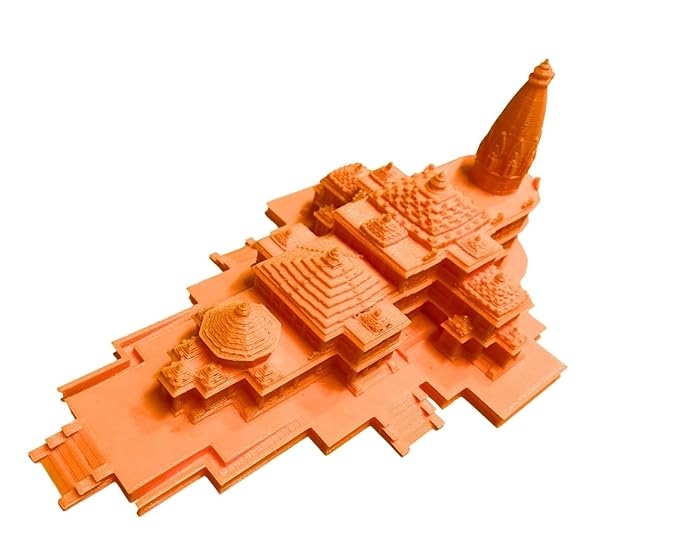 SNOOGG Shree Ram Mandir Ayodhya Model, Exclusive 3D Janmabhoomi Temple, Ideal for Home, Car Décor, Mementos Gifting – 6 inch