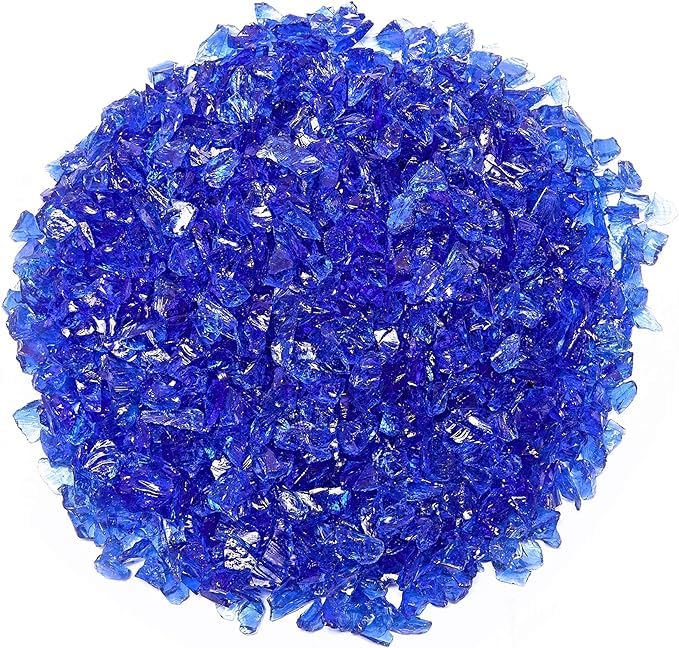SNOOGG Pack of 300 Gram high Luster Shiny Uneven Stones 2 to 6 mm for Resin Art Decor Table top Aquarium DIY and More (Cobalt Blue)