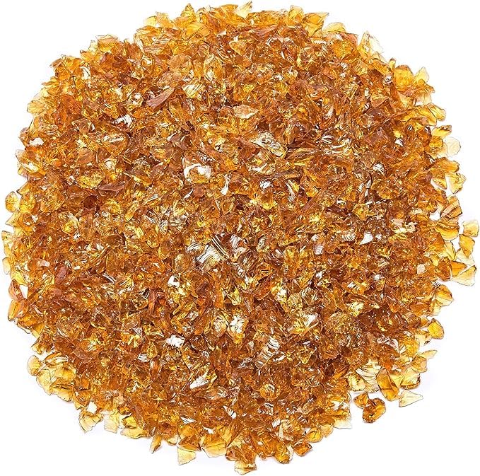 SNOOGG Pack of 300 Gram high Luster Shiny Uneven Stones 2 to 6 mm for Resin Art Decor Table top Aquarium DIY and More (Dark Amber)