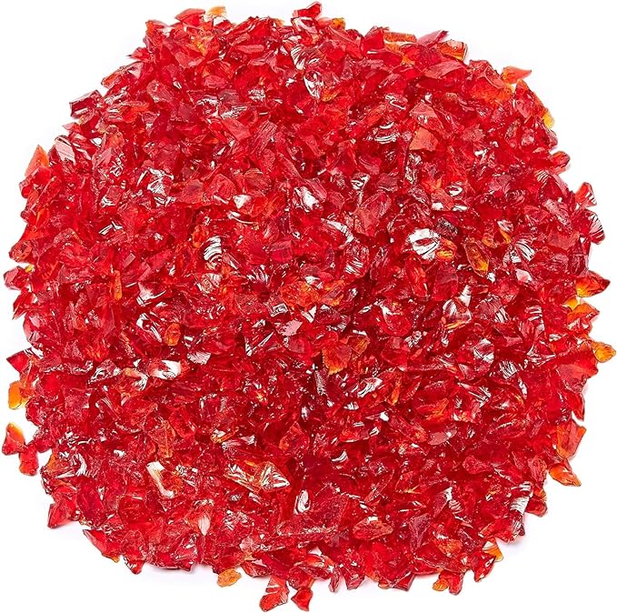 SNOOGG Pack of 300 Gram high Luster Shiny Uneven Stones 2 to 6 mm for Resin Art Decor Table top Aquarium DIY and More (Red)