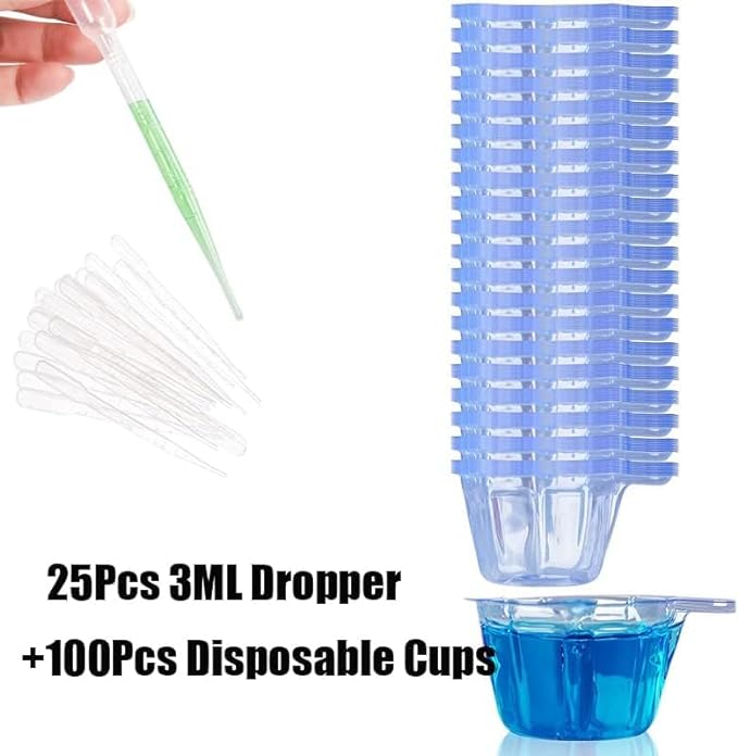 Snoogg 50ML Plastic Pouring Cups Dispenser for DIY Epoxy Resin Jewelry Making Clear Cups Fluid Art, Alcohol Ink Multipurpose Cup for Mixing Paint, Epoxy, rafts DIY Pack of 50Pc