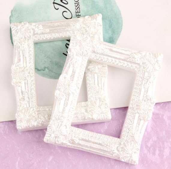 SNOOGG Photo Frame Pair of 3 Type of different frame Display Image Furniture Gift Mini Home Decor Doll House Resin Painting Picture Album Crafts Miniature Art(White)