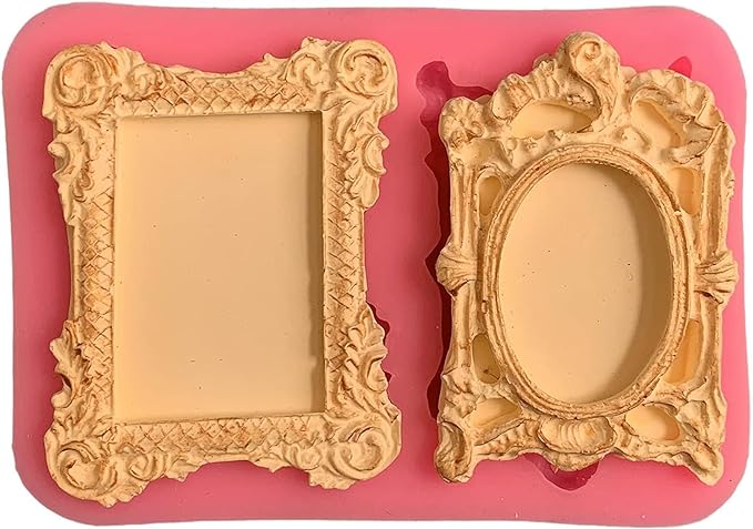 Snoogg Photo Frame Resin Silicone Mold Picture Frame 2 Cavity for Mini polaraids, minature, Doll House, Scrapbook Gifting and More
