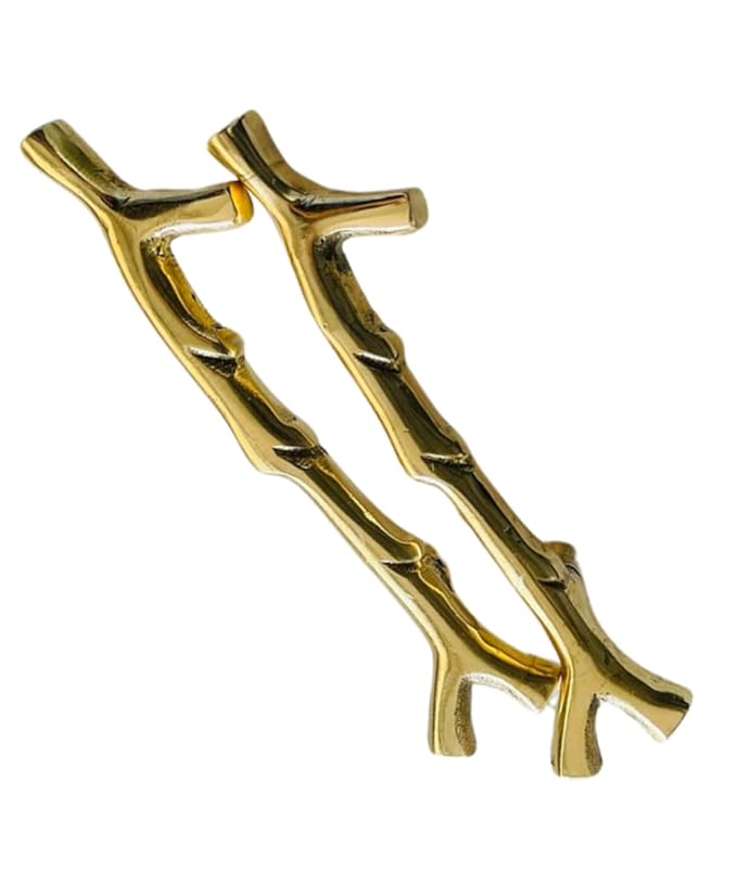 SNOOGG Pair of Metal Handle Set for Resin Art Size 5 Inch Style Golden Colour for Resin Art Tray, DIY Craft and More