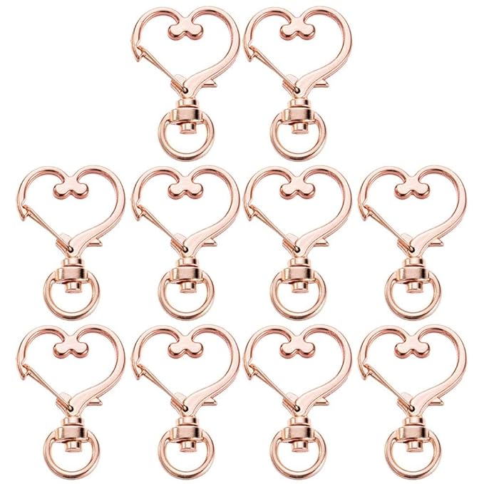 Snoogg Metal Swive Lobster Clasp Snap Hook Heart Shape Pack of 20 Pc