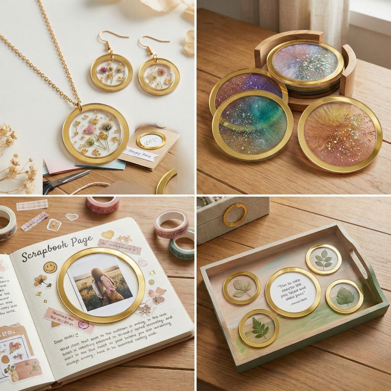 Snoogg Acrylic Rings in multiple size packs for DIY, Resin Art, Home Decor, Clocks, Craft Projects