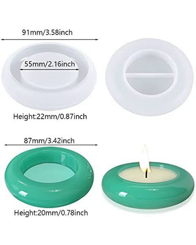 Tealight Candle holder 4 Inch rounded edge pack of 2