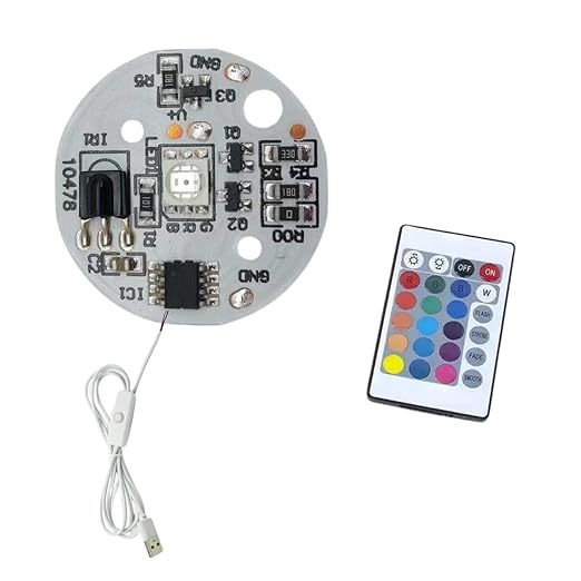 SNOOGG 16 colour LED light PCB circuit DOB DC 5V with IR 24keys remote control with USB on-off cable for 3D NIght light Moon lamp
