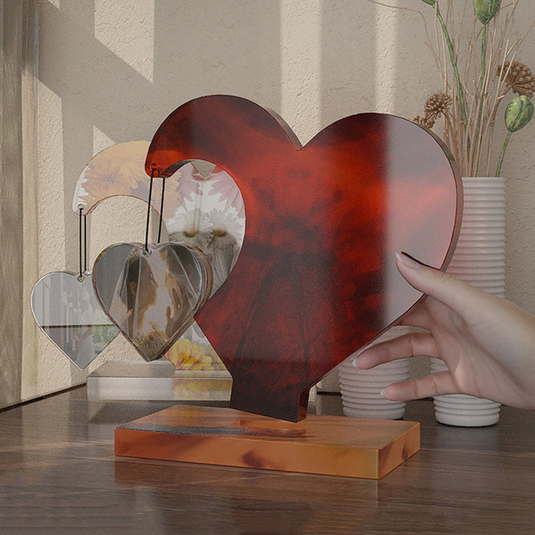 Heart in Heart Hanging Large 8.5 inch wide. Photo Frame Resin Molds, Heart Shape Silicone Molds with stand mold