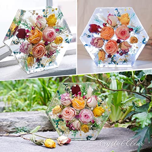 snoogg aÂ®resin large silicone hexagon molds deep epoxy resin molds for flowers preservatio