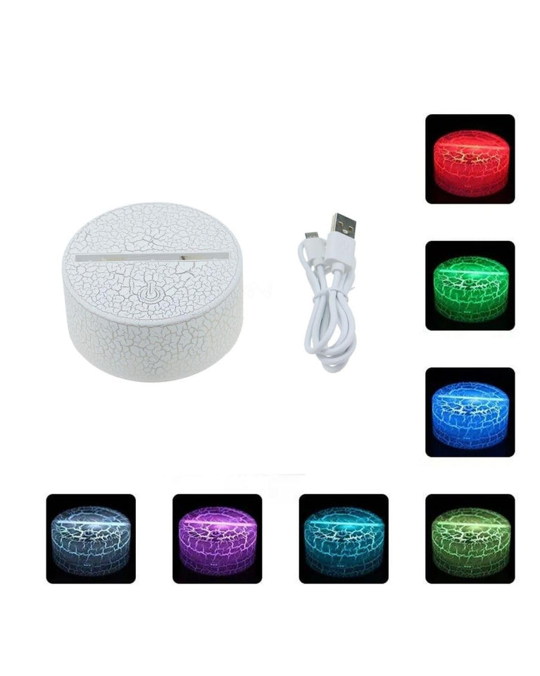 snoogg 3d crack design led night display lamp base table presanction 7 colour adjust with t