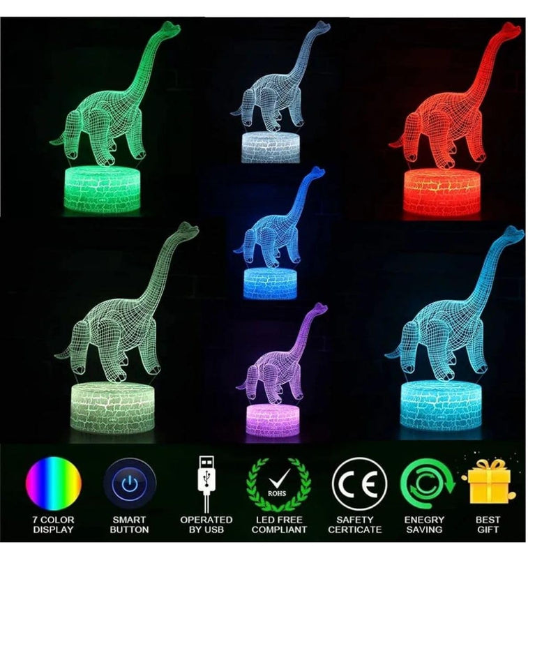 snoogg 3d crack design led night display lamp base table presanction 7 colour adjust with t