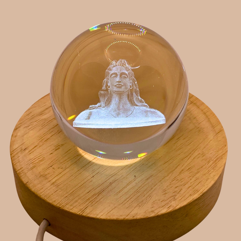 snoogg 3d shivling crystal ball crafted using advanced laser techniques glass art features 