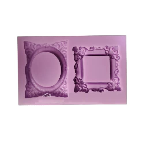 Snoogg 2 Piece Photo Frame Resin Mould for Resin Art DIY Epoxy UV Resin Art and Craft, Square & Round Photoframe Mold, 2 Pcs