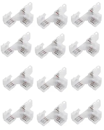 snoogg 12 pack t shape 3 pin solderless and gapless connector 8 mm unwired for led strips t