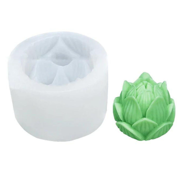 Snoogg Aromatherapy Candle Silicone Mold 3D Lotus Flower Shape Silicone Mould DIY Handmade Soap Mold DIY Soap Mold for Candle Making Decorating.