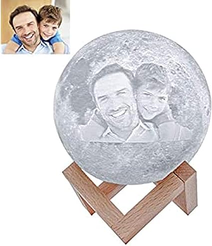 SNOOGG 12 cm Personalized and Customize 3D Moon Lamp 3D Printed Your Photo for Your Home Decoration, Special Events and Gifting’s