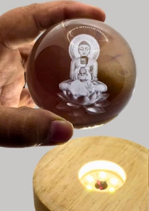 60 MM Heavy duty crystal Balls with 3D Laser engraving with or without LED base / Pedestal. Design : Terpanth Acharya’s