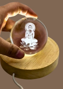 60 MM Heavy duty crystal Balls with 3D Laser engraving with or without LED base / Pedestal. Design : Terpanth Acharya’s