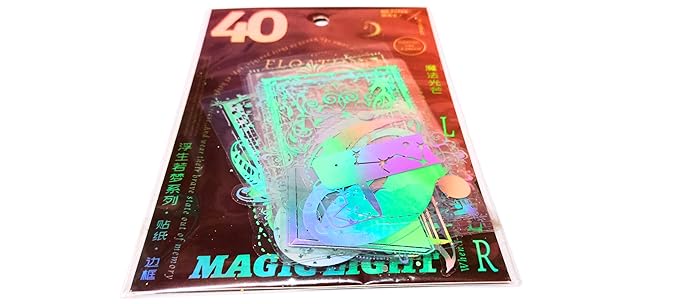 Snoog Pack of 40 Pet Ultra Transparent Floating Like a Dream Holographic Insert Sticker for Resin Art, DIY, Craft etc.