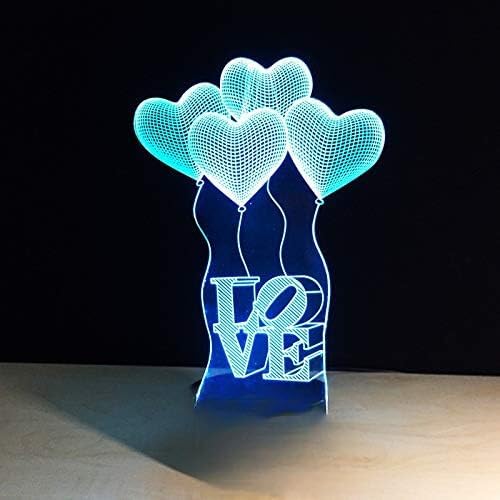 SNOOGG Memorial Gift Beautiful Cardinal Gifts for a Loved One, Night Light Clear Crystal Acrylic Heart Love Design Gifts Sign with LED Light Lamp Base Remembrance Bereavement