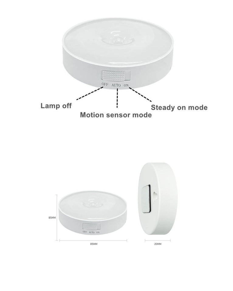 SNOOGG LED Motion Sensor Night Light,Rechargeable USB Charging,3 Switch Mode Stick,Magnetic Base Smart,Wireless Wall/Step/Stair Light, Anywhere for Bedroom,Cabinet,Kitchen,Hallway,Entrance (5)