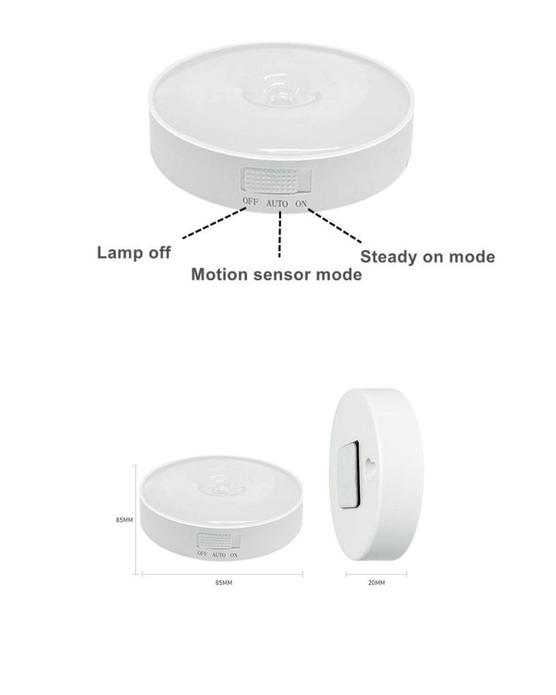 SNOOGG LED Motion Sensor Night Light,Rechargeable USB Charging,3 Switch Mode Stick,Magnetic Base Smart,Wireless Wall/Step/Stair Light, Anywhere for Bedroom,Cabinet,Kitchen,Hallway,Entrance (2)