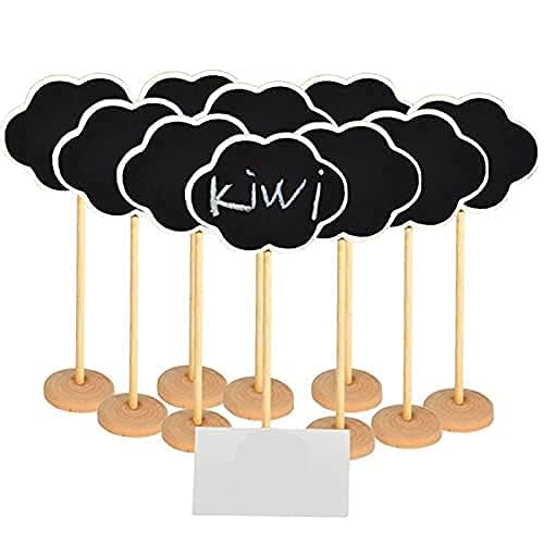 Snoogg Pack of 6 Pcs Mini Chalkboard Signs Small Cloud Shape Chalkboards Blackboard for Weddings, Message Board Signs, Kids Projects, with Chalk Cloud 6 Pc