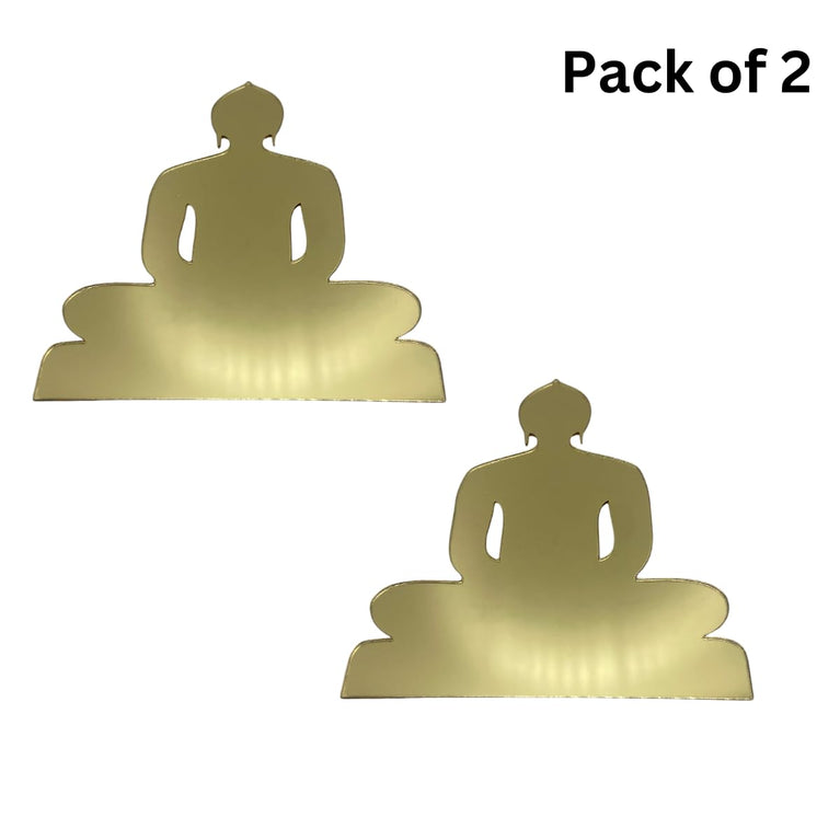 Snoogg Pack of 1 Jainism Lord Mahavira â€“ 24 tirthankar of Jain Relgion Gold Acrylic Laser Cutout in Size 3.5 Inch for Home dÃ©cor, DIY, Resin Art.